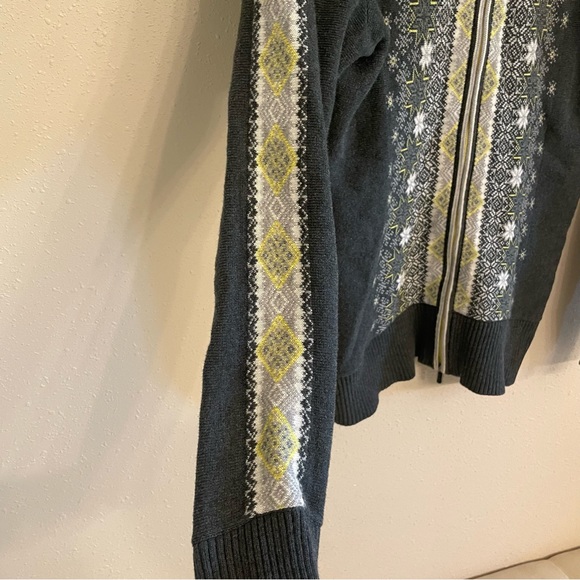 Eddie Bauer Zip Up Fair Isle Nordic Cardigan Sweater Jacket - Picture 5 of 7